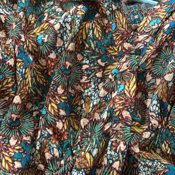 Heyson Floral Green Dress with Blue Accents - Picture 4 of 6